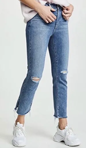 Levis Jeans Size 30 Blue Split Decision High Rise Straight‎ Denim Distressed 90s thumbnail 1