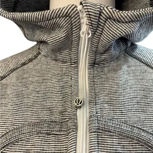 Lululemon Scuba Hoodie You Are Beautiful White Black Micro Stripe thumbnail 6