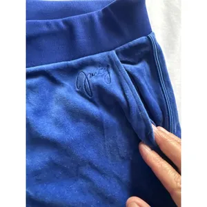 Juicy Couture Velour Pants Jogger Royal Blue Women's Large Y2k Athleisure Sport thumbnail 4