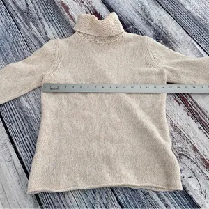 Vintage 2006 GAP Women's Oatmeal Beige Turtleneck Sweater | Wool Cotton Knit thumbnail 7
