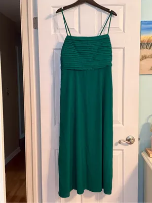 Abercrombie & Fitch Emerson Spaghetti Strap Chiffon Dress in Green thumbnail 2