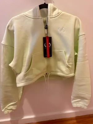 TLF Reset Cropped Zip-Up Hoodie Sweatshirt Green Small thumbnail 2