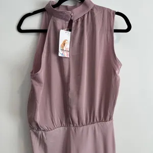 PrettyGarden High Neck Sleeveless Maxi Dress Women's Medium Purple Satin New thumbnail 6