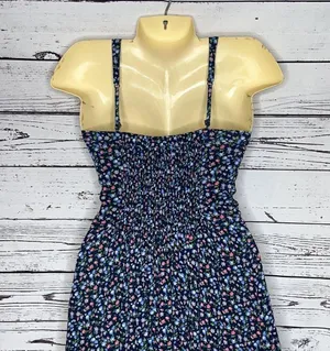 Abercrombie & Fitch NWT Size S Blue Floral Print Smock One Piece Shorts Romper thumbnail 4