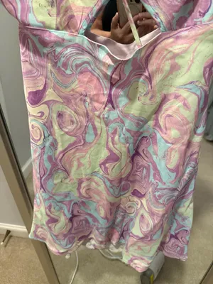 Zara Marble Print Cutout Mini Dress Size L thumbnail 2