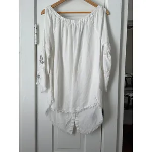Standard Grace White Boho Embroidered Lace Tunic Off Shoulder Bell Sleeve Small thumbnail 3