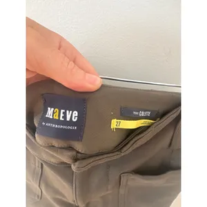 Maeve Anthropologie The Colette Olive Green Wide Leg Cropped Pants 27 OB1472268 thumbnail 2