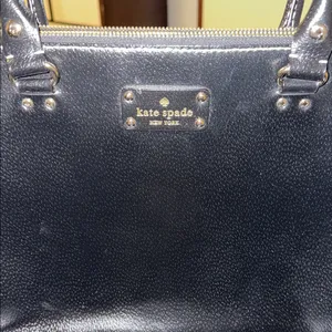 kate spade black leather satchel handbag thumbnail 2