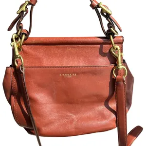 Coach Legacy New Willis 22382 Cognac Leather Crossbody Satchel Turnlock Tassel thumbnail 9