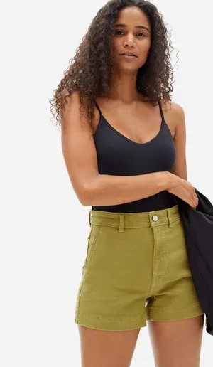 Everlane Womens The Cami Bodysuit Bikini Black XS thumbnail 1