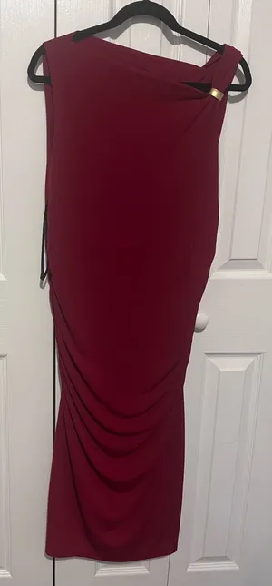 Donna Karan Burgundy Gown Size Large thumbnail 1