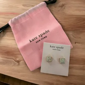 NEW/NWT Kate Spade Opal Glitter Square Stud Earrings thumbnail 1