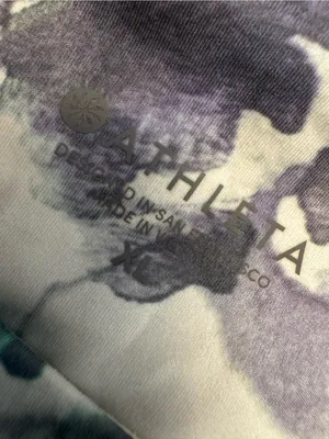Athleta Floral Watercolor Active Leggings - White and Purple size XL thumbnail 3
