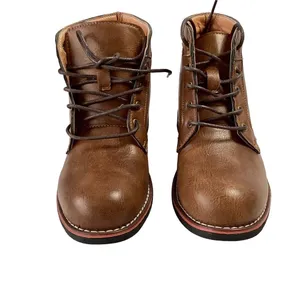 NWOT Retro Round Toe Ankle Boots Brown Size 8 thumbnail 2