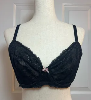 Victoria Secret‎ Wicked Unlined Balconette Bra - Black 36DD thumbnail 1