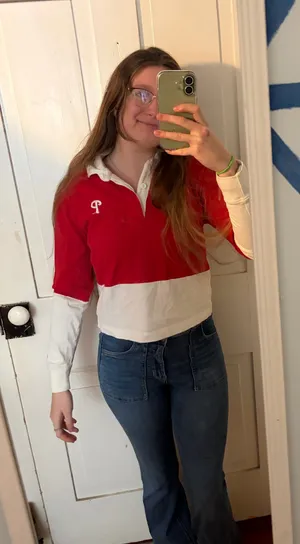 tailgate Phillies red and white long sleeve shirt thumbnail 1