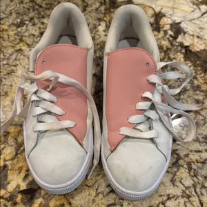 Puma Women's Pink and White Sneakers thumbnail 1