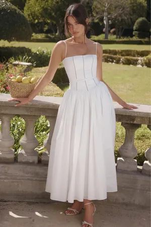 House Of CB YSABELLA White Cotton Maxi Sundress thumbnail 1