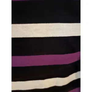 Talbots Womens Large Long Sleeve Cotton Striped Boat Neck Tee Black White Purple thumbnail 3
