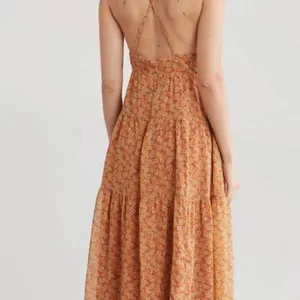 Madewell Georgette Ruffle-Sleeve Tiered Midi Dress In Daisy Meadow Size 8 thumbnail 3