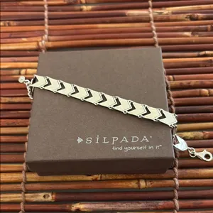 Silpada Vintage Chevron Sterling Silver Bracelet thumbnail 3