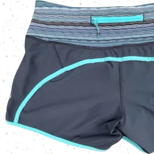 Lululemon Run Times Shorts Navy Space Dye Retro Style Athletic Running Size 4 thumbnail 3
