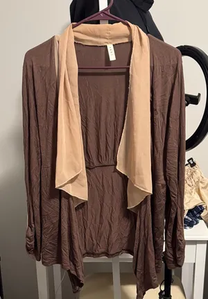 Luxe Brown and Cream Women's kimono thumbnail 1