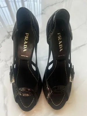 PRADA vero cuoio Sandals Heels sz 36 (6) thumbnail 1