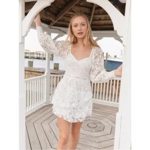 NWT LoveShackFancy Alela Lace Mini Dress‎ in True White Size 2 thumbnail 4