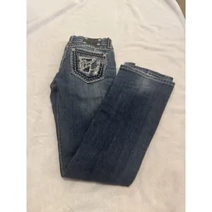 Miss Me Jeans, Women's Size 26, Blue, Denim, Gems Back Pocket, Flared thumbnail 13