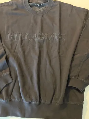 NWT Billabong SO TYPICAL KENDAL CREW Sweatshirt black womens Long Sleeve Large thumbnail 1