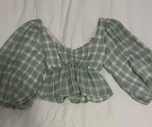 Light Green Show Me Your Mumu Gingham Blouse thumbnail 1