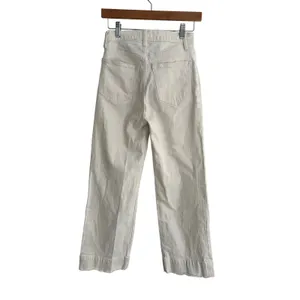 Abercrombie & Fitch Ultra High Rise Cropped Wide Leg Jeans White Size 24 thumbnail 3