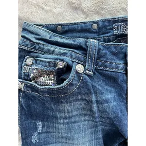 Miss Me Women's Bootcut Jeans Size 28 Blue Rhinestone Studded Flap Pocke… thumbnail 6