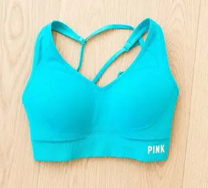 Victoria's Secret PINK Active Seamless Lined Sports Bra XS Blue thumbnail 1