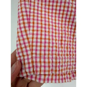 Lands' End Shorts Womens 8P Pink Orange‎ Gingham Excellent Seersucker 6in Inseam thumbnail 5