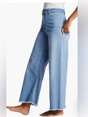 BILLA BONG Free Fall Fray Hem Stretch Wide Leg Jeans thumbnail 9