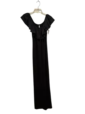 24seven Ruffle Off Shoulder Maxi Dress Black Women’s Size Large Stretch thumbnail 7