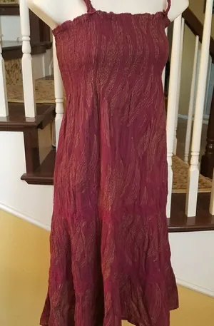 Calvin Klein purple and gold flowy dress sz Small thumbnail 1
