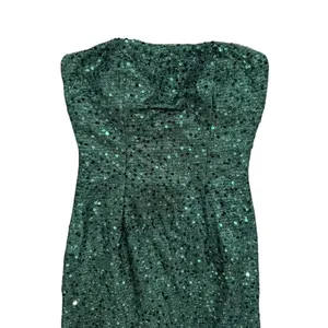 Women's Strapless High Leg Slit Sequin Maxi Mermaid Dress in Green, Size 0​​​ thumbnail 2