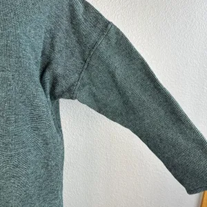 Akimbo Sustainable Midi Mock Sweater Dress Size L Green Cotton Minimal Lagenlook thumbnail 3