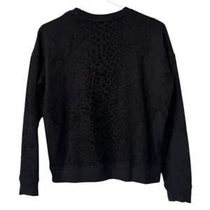 Rails Black Velvet Leopard Print Sweatshirt Crew Neck‎ Side Zippers Size XS City thumbnail 2