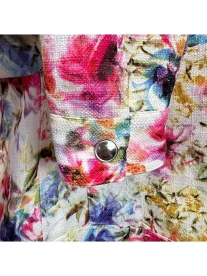 Christopher & Banks fully Zipped Multicolored Floral Jacket Size L thumbnail 7