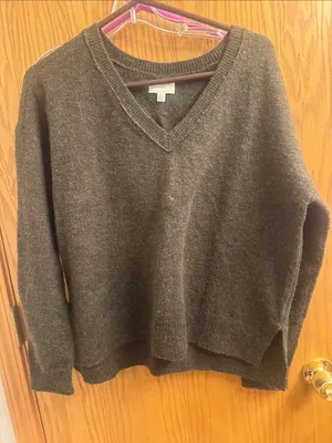 Lucky Brand Women's V-Neck Sweater - Charcoal thumbnail 1