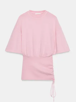 Zara Womens Pink Slub Knit Top Blouse Large 4174/345/620/L thumbnail 7