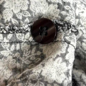 Express Vintage 90s Black White Floral Rayon Button Front Romper‎ Small Romantic thumbnail 7