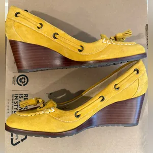 Cole Haan Nike Air Soles‎ Wedges Women's F8 D25497 Mustard Yellow Size 8B thumbnail 4