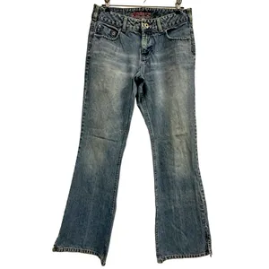 Vintage Silver Mid Rise Blue Jeans Flare Denim Made In Guatemala Womens 30 32 thumbnail 2