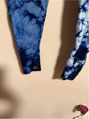 SetActive Blue Crush Shibori Tie Dye Seamless Legging- Size Small Medium thumbnail 3