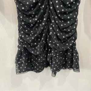 NWT Zara Swiss Dot Mesh‎ Tulle Ruched Mini Dress Size M Sheer Party Going Out thumbnail 5
